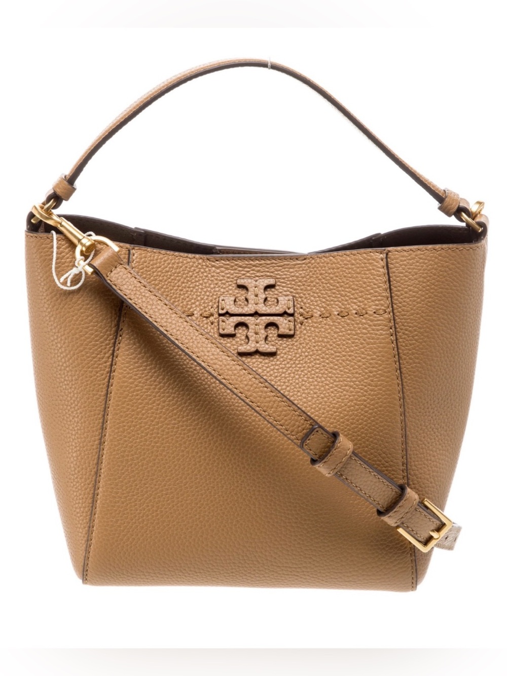 EUC Tory Burch Miller Leather Bucket Bag Tan Crossbody & Top Handle